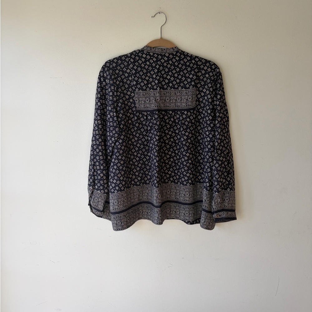 SEA NEW YORK Printed Blockprint Long Sleeve Silk Top - Picture 7 of 8